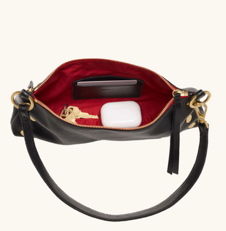HAMMITT KYLE BLACK/BRUSHED GOLD W/RED ZIPPER