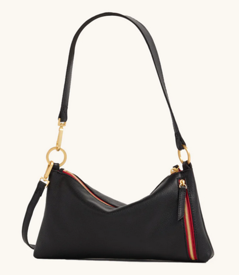HAMMITT KYLE BLACK/BRUSHED GOLD W/RED ZIPPER