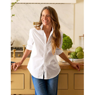 FRANK & EILEEN WAVERLY RELAXED BUTTON UP IN WHITE