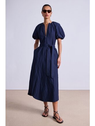 APIECE APART NELI MAXI DRESS IN NAVY