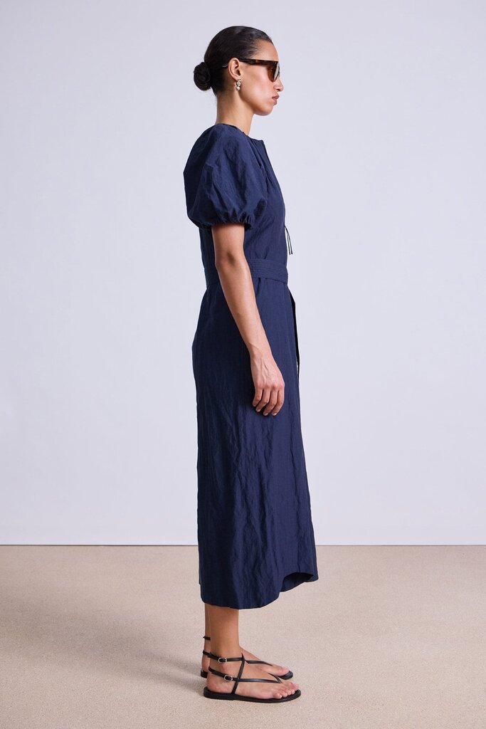 APIECE APART NELI MAXI DRESS IN NAVY