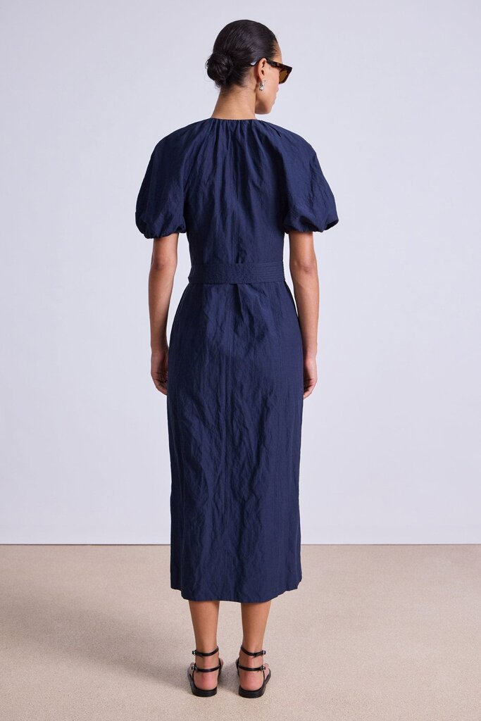 APIECE APART NELI MAXI DRESS IN NAVY