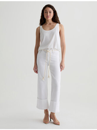 AG SAIGE WIDE LEG CROP IN WHITE