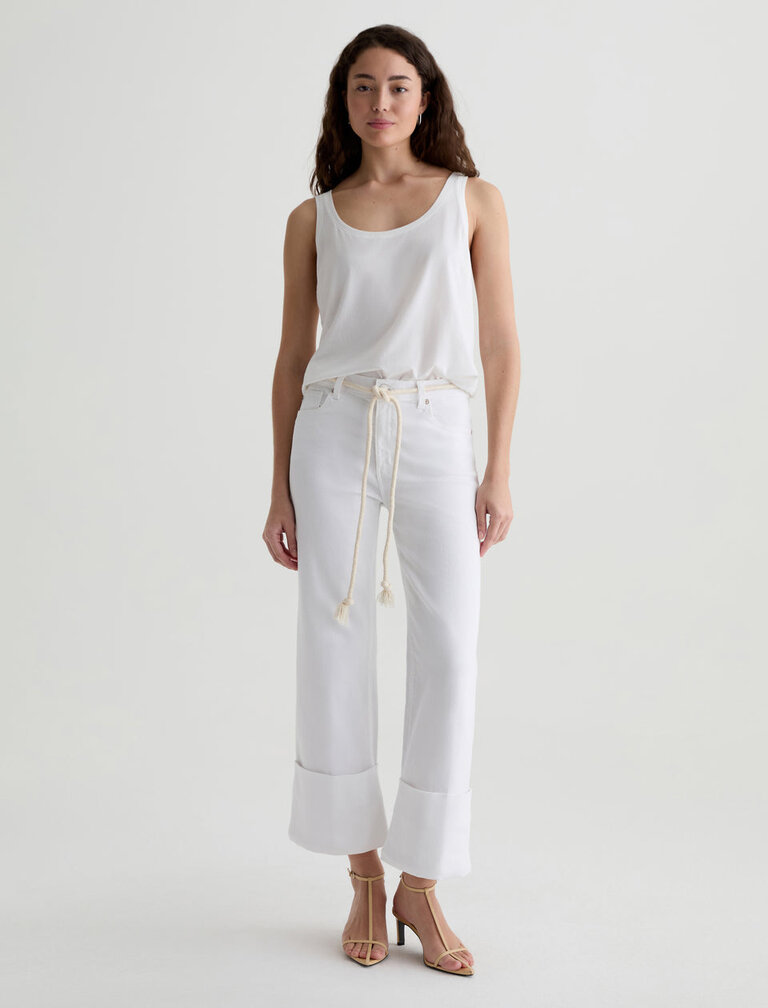 AG SAIGE WIDE LEG CROP IN WHITE
