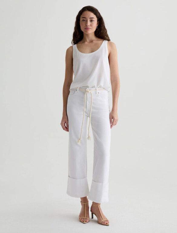 AG SAIGE WIDE LEG CROP IN WHITE