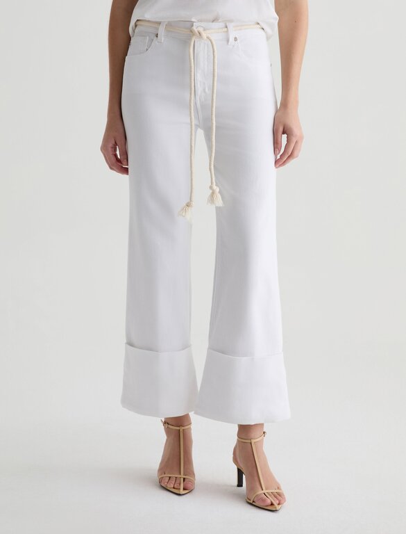 AG SAIGE WIDE LEG CROP IN WHITE
