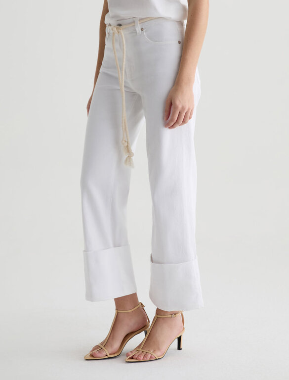AG SAIGE WIDE LEG CROP IN WHITE