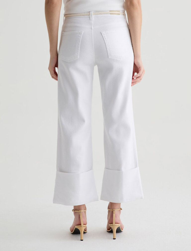 AG SAIGE WIDE LEG CROP IN WHITE