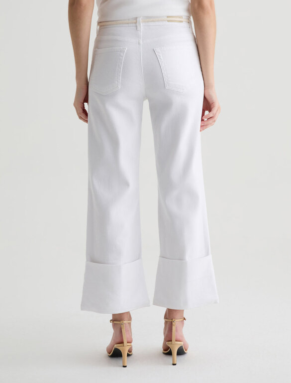 AG SAIGE WIDE LEG CROP IN WHITE