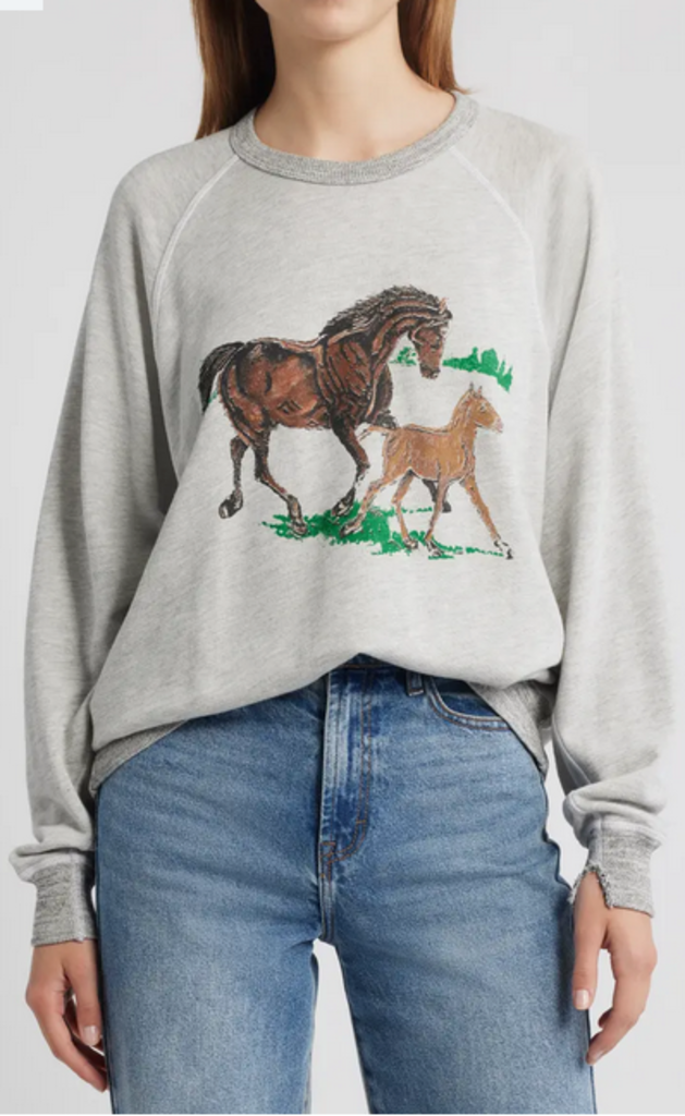 THE GREAT COLLEGE SWEATSHIRT WITH RUNNING HORSES