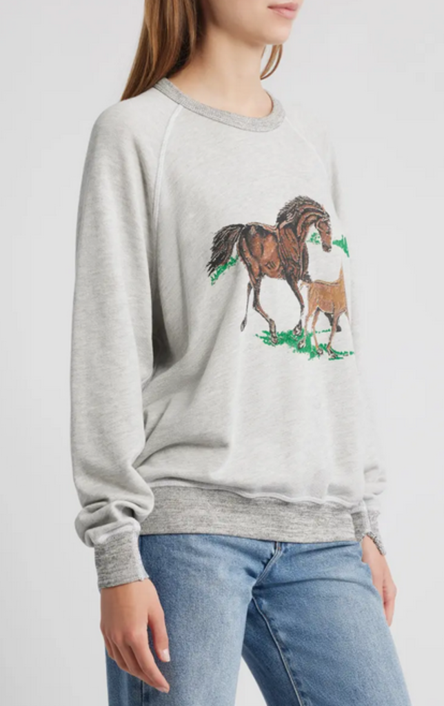 THE GREAT COLLEGE SWEATSHIRT WITH RUNNING HORSES