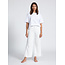 ASKKNY CROP WIDE LEG TWILL IN IVORY