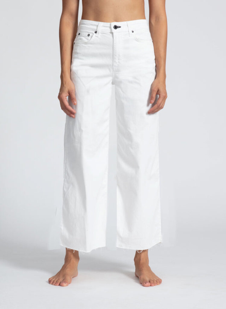 ASKKNY CROP WIDE LEG TWILL IN IVORY