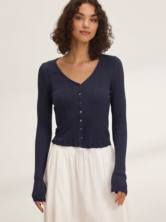 VELVET DREW CARDIGAN IN NAVY