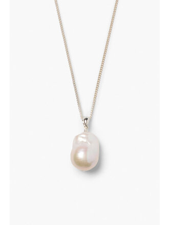 CHAN LUU STERLING SILVER WHITE PEARL NECKLACE