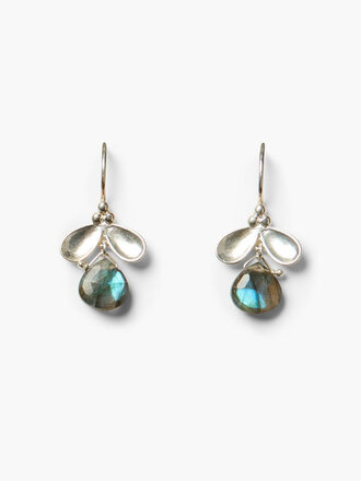 CHAN LUU SILVER PETAL LABRADORITE EARRINGS