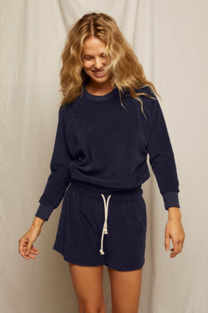 PERFECT WHITE TEE SAYLOR LOOP TERRY SWEATSHIRT IN NAVY