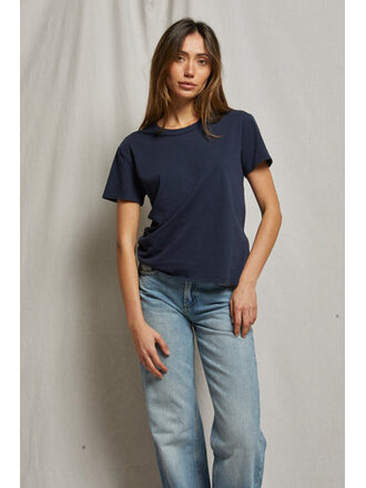 PERFECT WHITE TEE HARLEY BOXY CREW IN NAVY