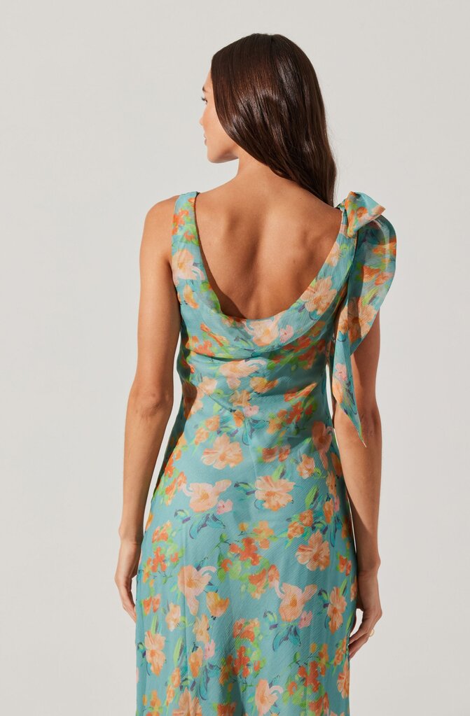 ASTR ISABELLE DRESS IN BLUE ORANGE FLORAL