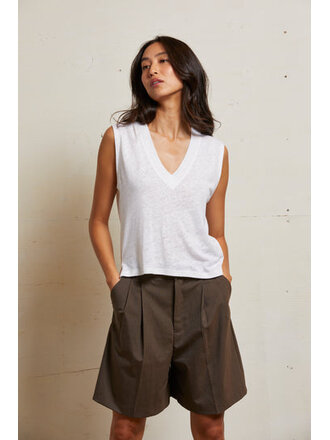 PERFECT WHITE TEE LUCY  V-NECK TANK IN NATURAL