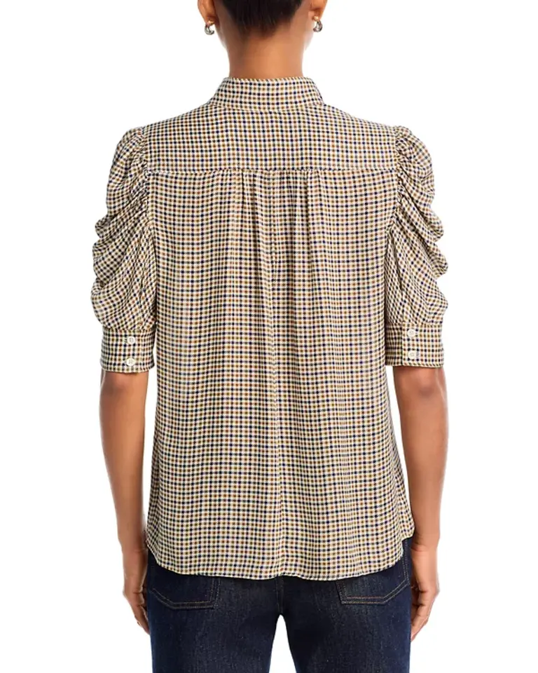 GILLIAN TOP IN HOUNDSTOOTH