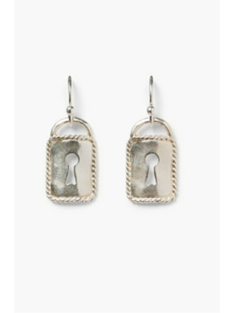 CHAN LUU SILVER KEY HOLE EARRINGS