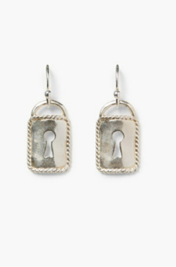 CHAN LUU  SILVER KEY HOLE EARRINGS