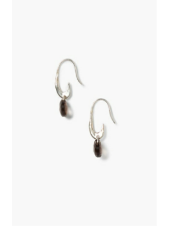CHAN LUU SILVER SMOKEY QUARTZ EARRINGS