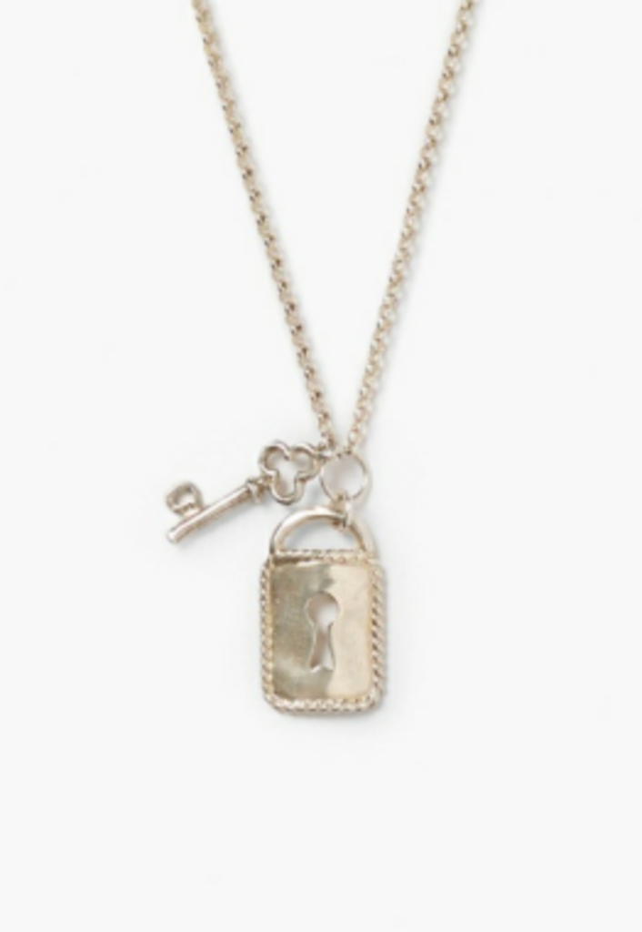 CHAN LUU SILVER LOCK AND KEY NECKLACE