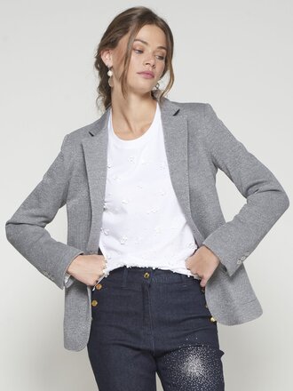 VILAGALLO SILVER LUREX GREY BLAZER