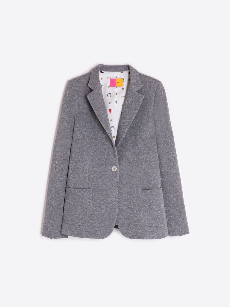 VILAGALLO SILVER LUREX GREY BLAZER