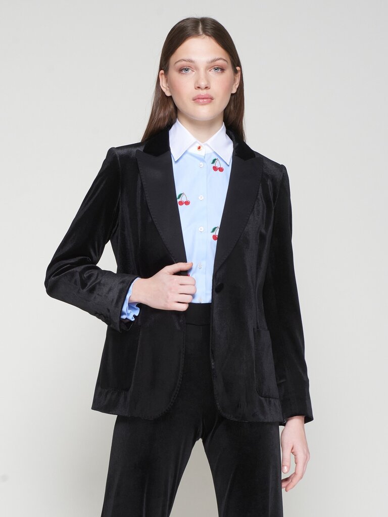 VILAGALLO BLACK VELVET BLAZER