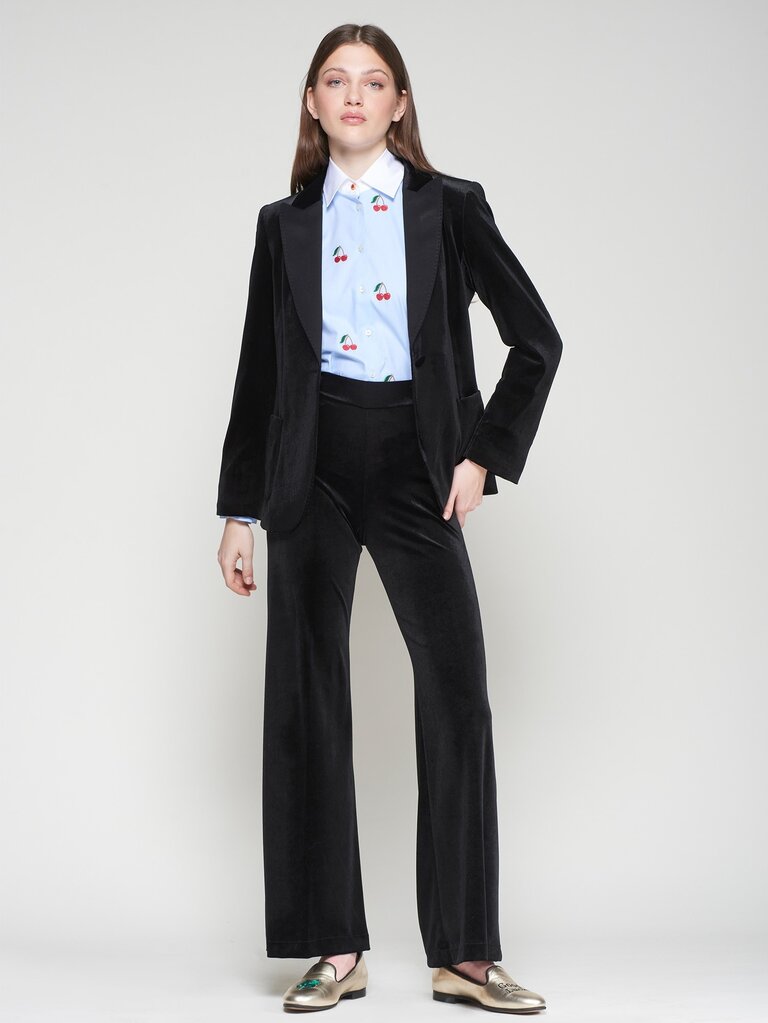 VILAGALLO BLACK VELVET BLAZER