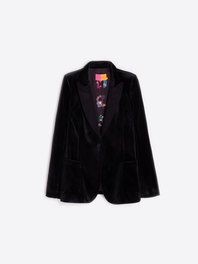 VILAGALLO BLACK VELVET BLAZER
