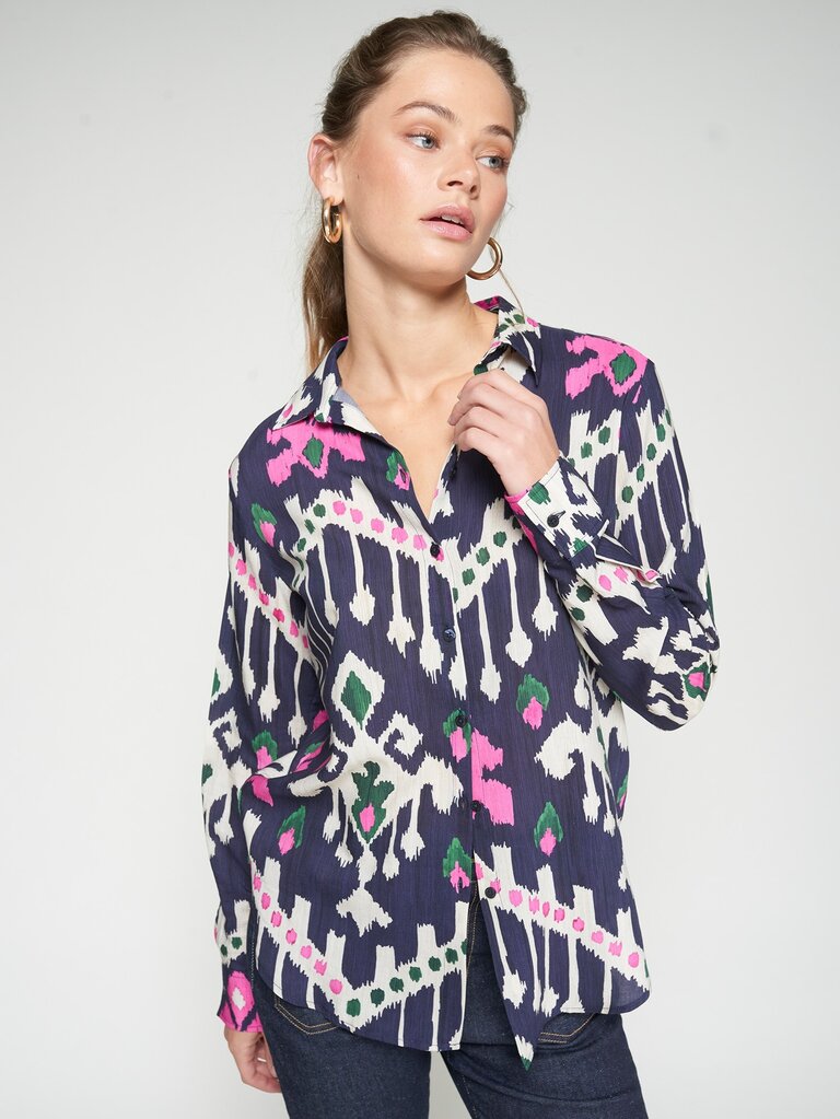 VILAGALLO IKAT PRINT BUTTON UP