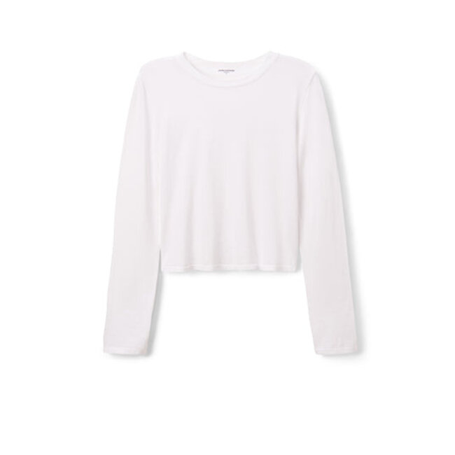 PERFECT WHITE TEE JAMIE COTTON LONG SLEEVE TEE IN WHITE