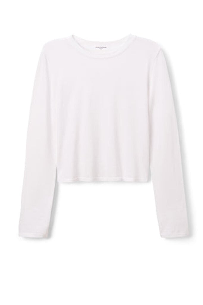 PERFECT WHITE TEE JAMIE COTTON LONG SLEEVE TEE IN WHITE