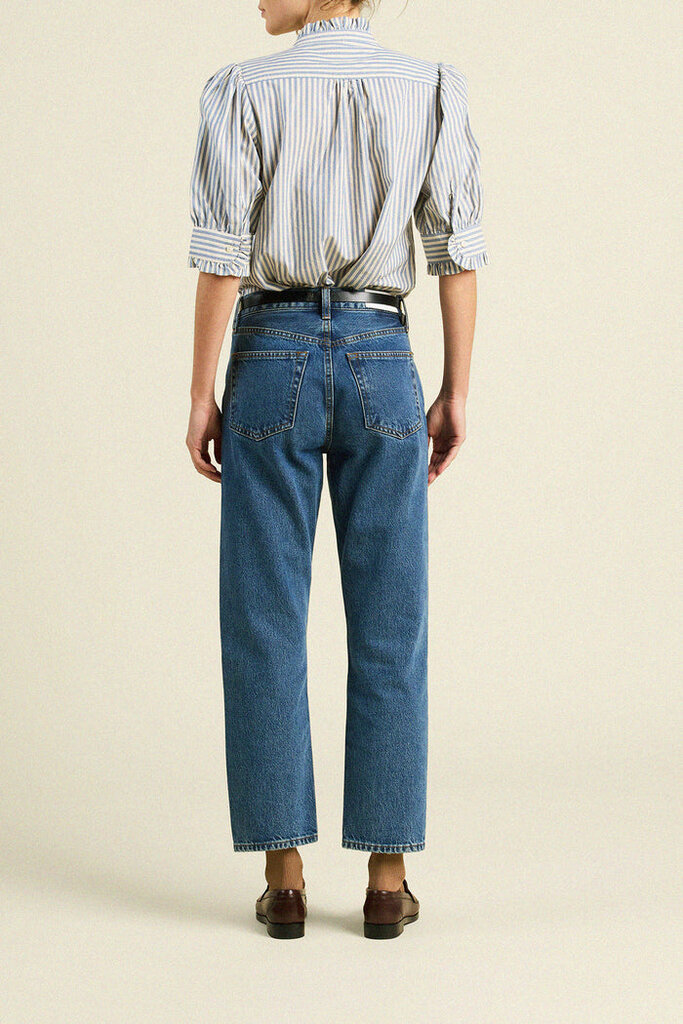 TROVATA NOAH BLOUSE IN OCEANVIEW STRIPE