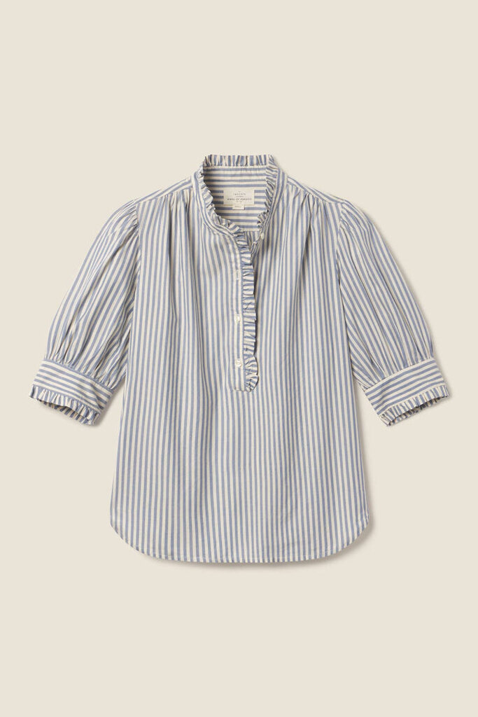 TROVATA NOAH BLOUSE IN OCEANVIEW STRIPE