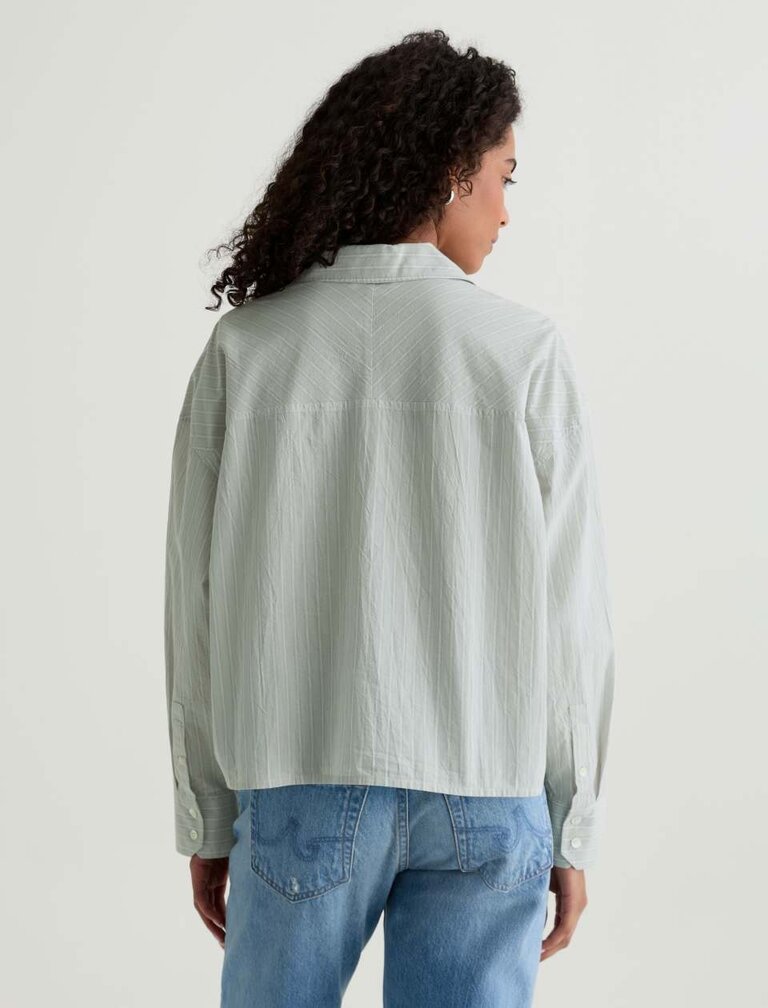 AG KELLAN SHIRT IN STUDIO STRIPE SEA FOG