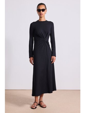 APIECE APART LONG SLEEVE VOLTA DRESS IN BLACK