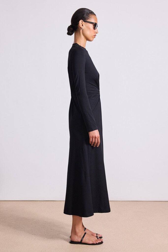 APIECE APART  LONG SLEEVE VOLTA DRESS IN BLACK