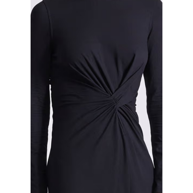 APIECE APART  LONG SLEEVE VOLTA DRESS IN BLACK