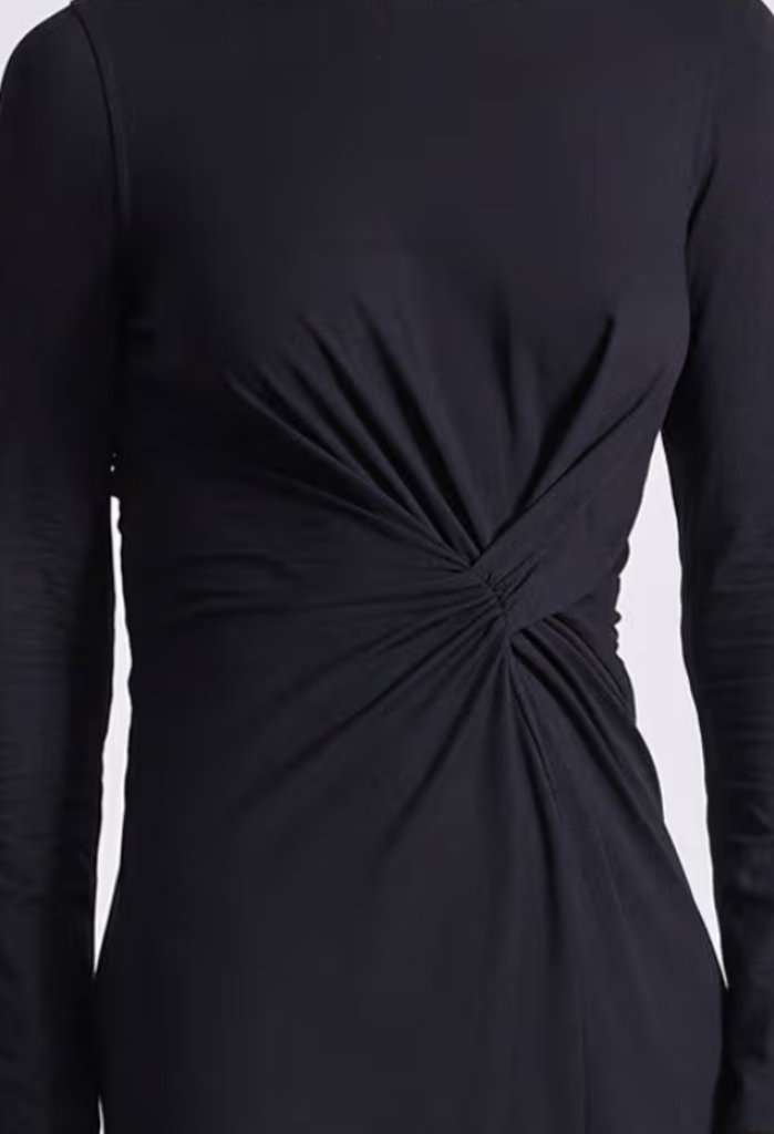 APIECE APART  LONG SLEEVE VOLTA DRESS IN BLACK