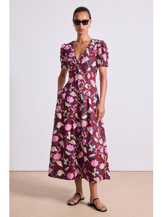APIECE APART DIA MAXI DRESS IN ESSA FLORAL MERLOT