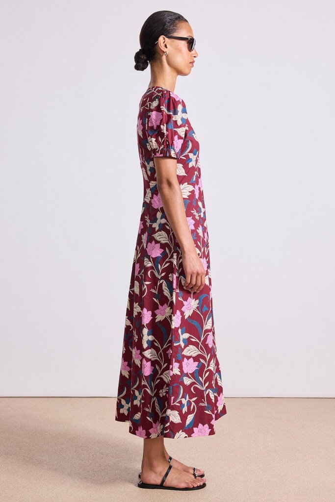 APIECE APART DIA MAXI DRESS IN ESSA FLORAL MERLOT