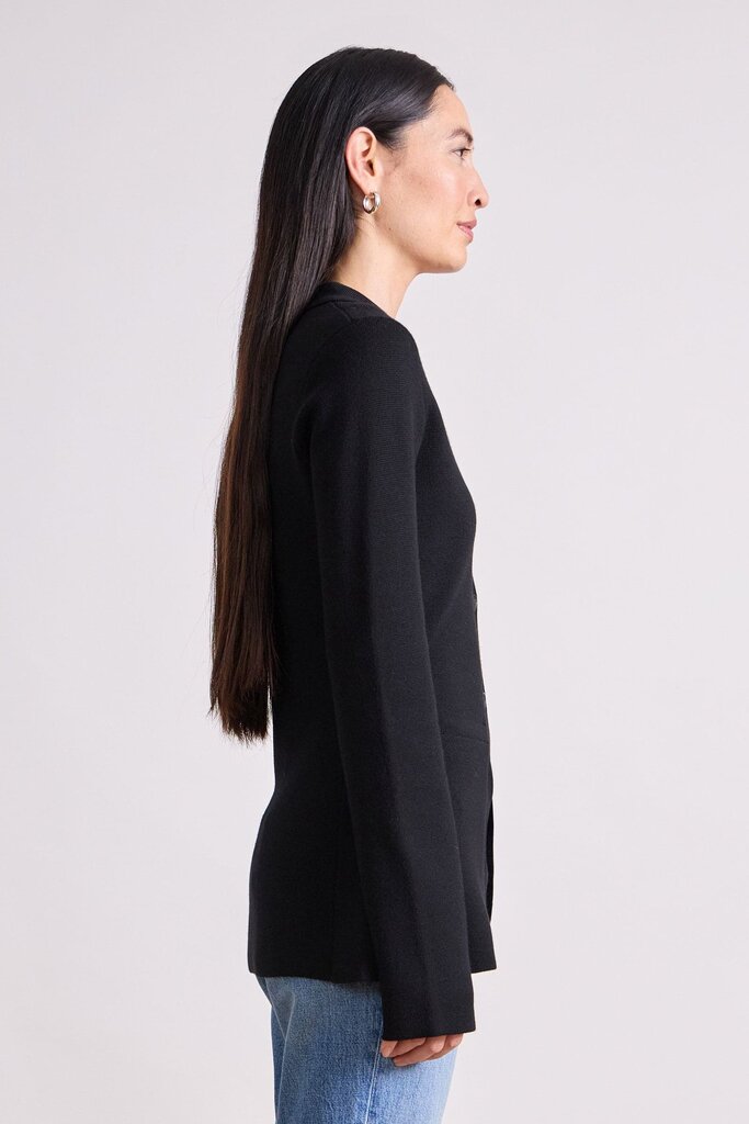 APIECE APART BETTI KNIT CARDI IN BLACK