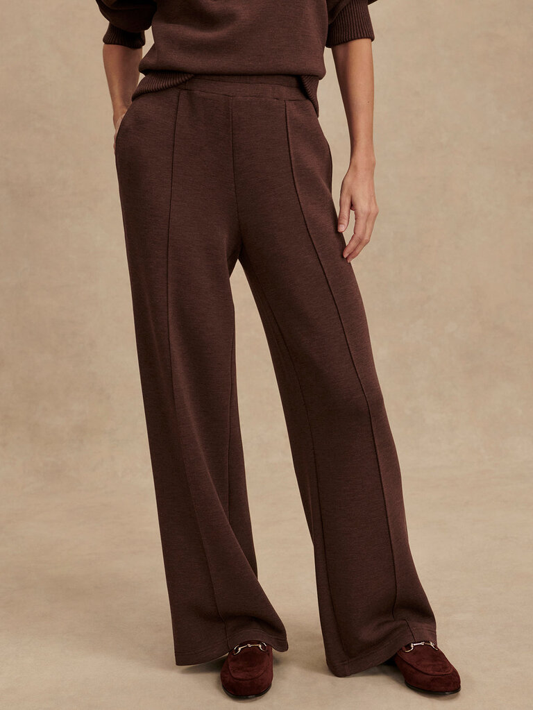 VARLEY WIDE LEG PANT 28" IN COFFEE BEAN MARL