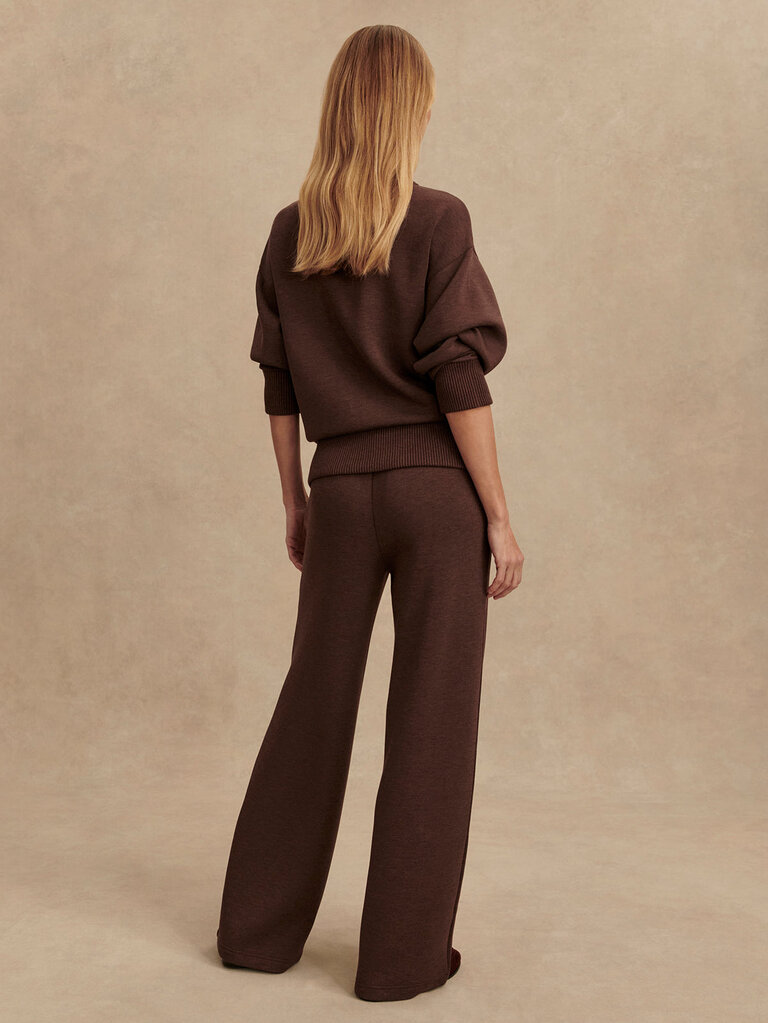 VARLEY WIDE LEG PANT 28" IN COFFEE BEAN MARL