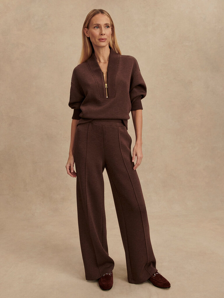 VARLEY WIDE LEG PANT 28" IN COFFEE BEAN MARL